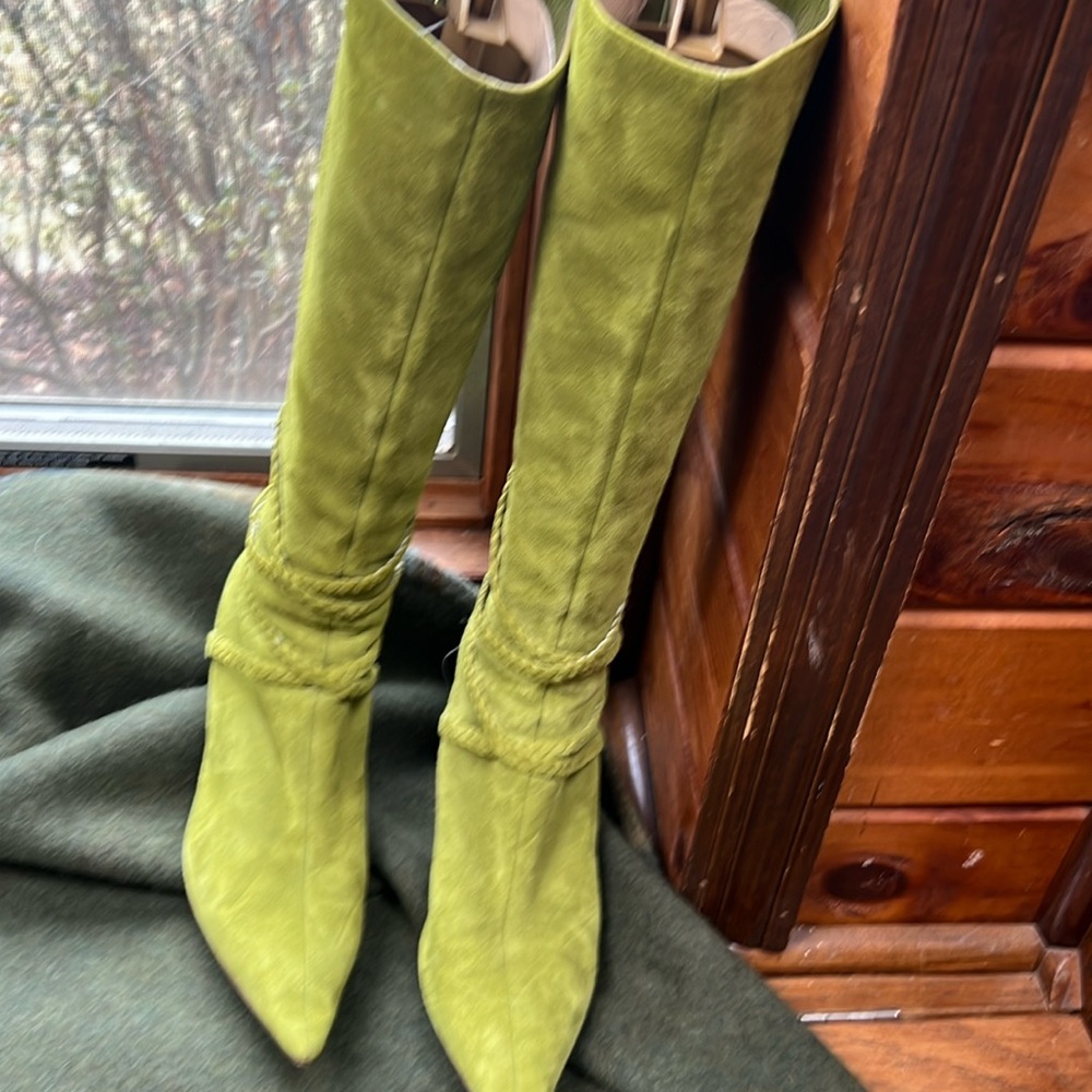 Jimmy Choo line green suede boots so 41.5
